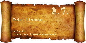 Mohr Tivadar névjegykártya