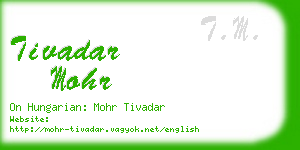 tivadar mohr business card